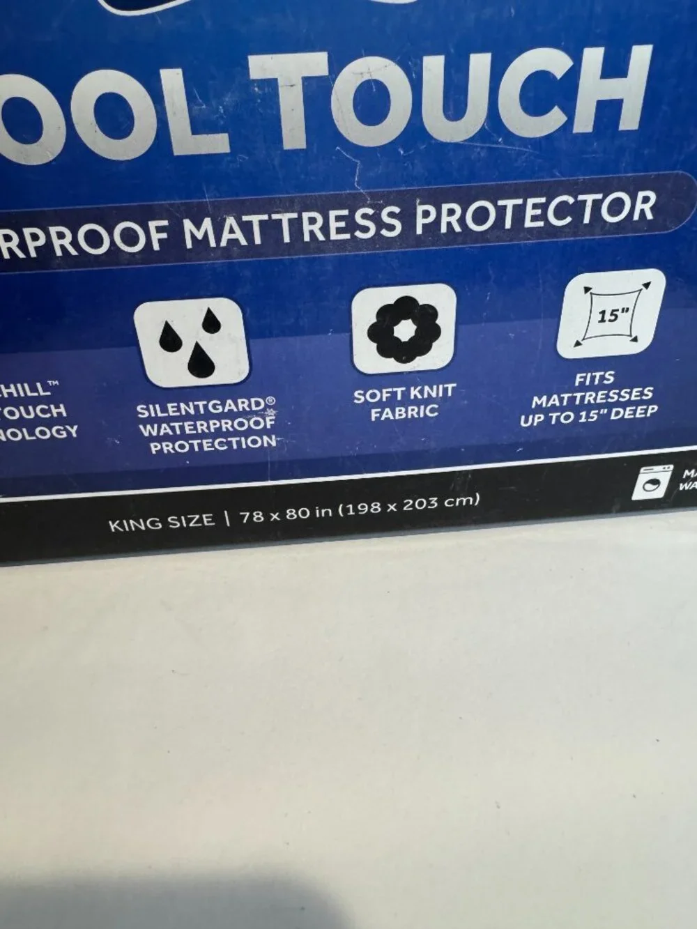 Sealy Cool Touch King Fitted Waterproof Mattress Protector Brand NEW